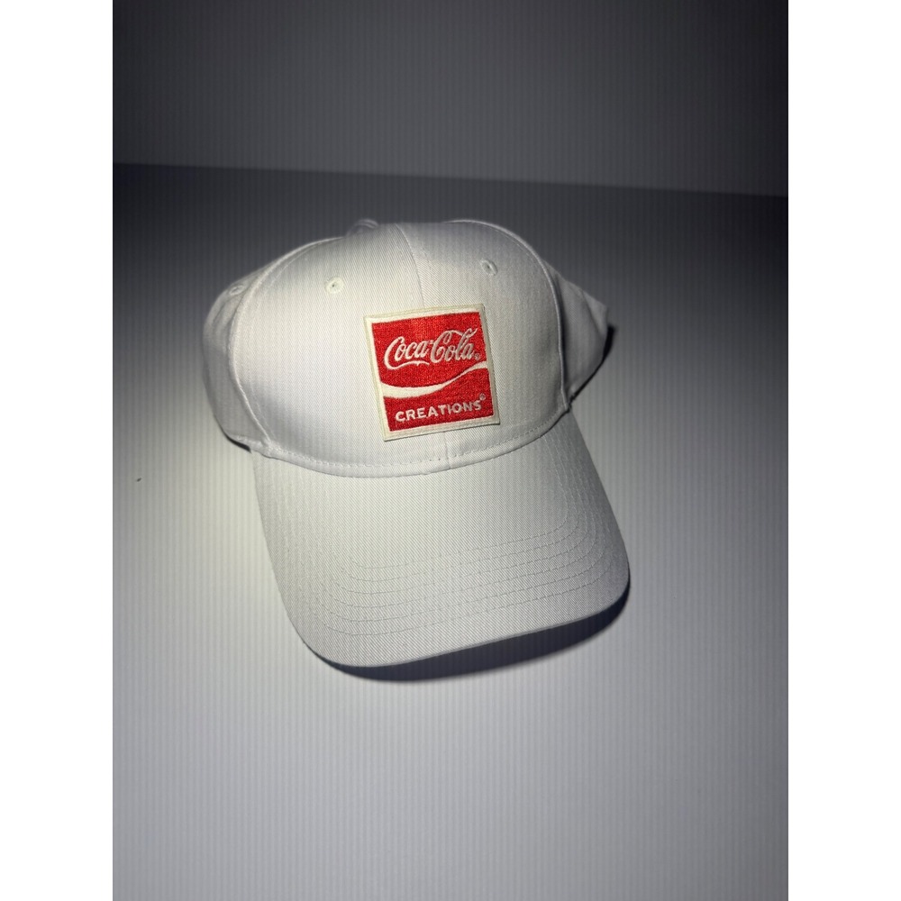 Coca-Cola Creations Baseball Cap White Adjustable Hat Soda Promo Patch Logo